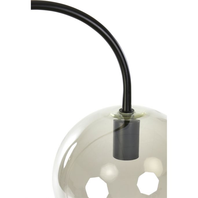 Vloerlamp Suzy mat zwart+smoke glas