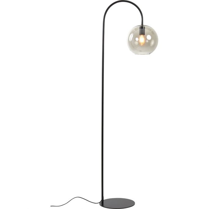 Vloerlamp Suzy mat zwart+smoke glas