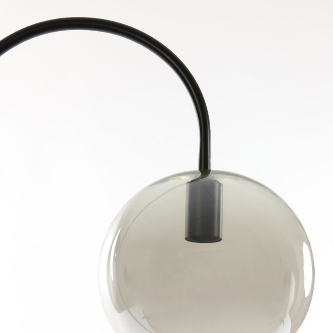Vloerlamp Suzy mat zwart+smoke glas