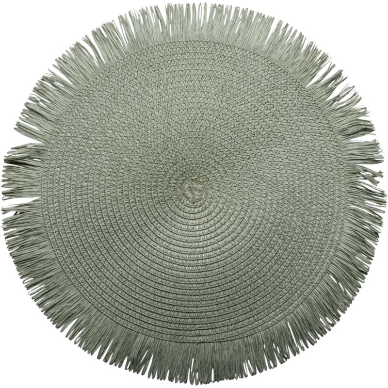 Placemat Fringe lichtgroen set van 2 afbeelding