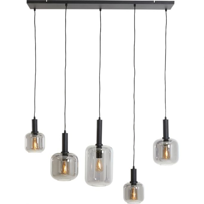 Hanglamp Lovie 5-lichts zwart