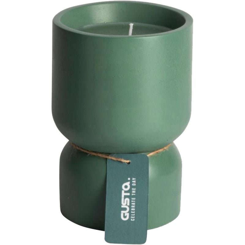 Gusta - Kaars Cement Ø10x14,8 cm - Groen