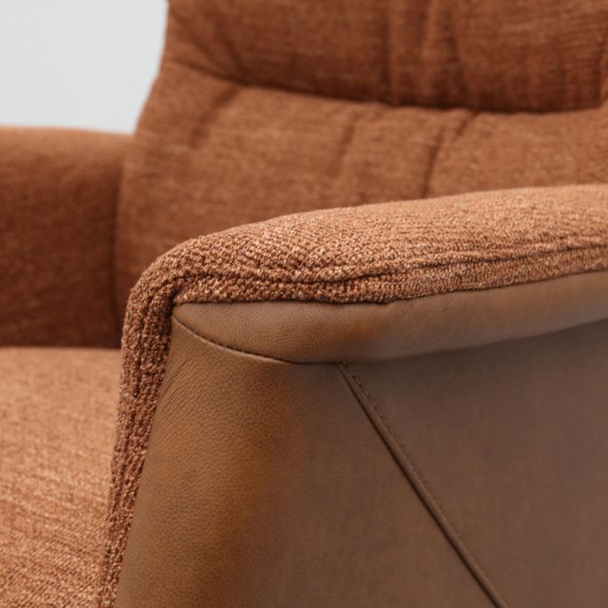Relaxfauteuil Faith met 3 vlaks rug