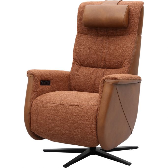 Relaxfauteuil Faith met 3 vlaks rug