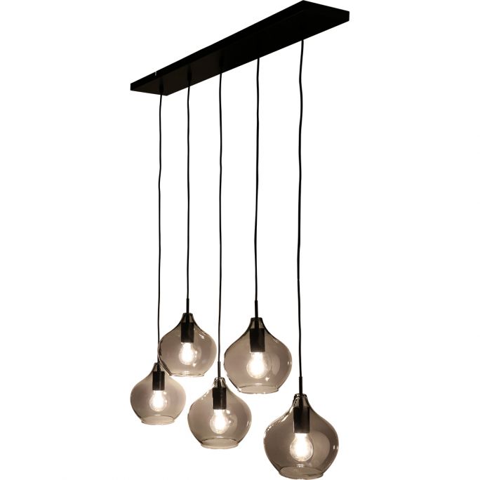 Hanglamp Rolf 5-lichts smoke