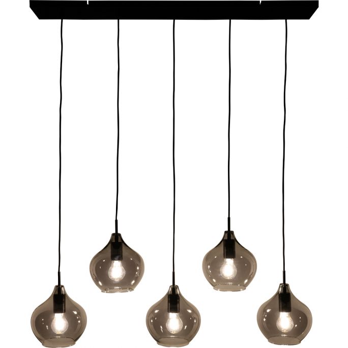 Hanglamp Rolf 5-lichts smoke