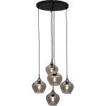 Hanglamp Rolf 5-lichts rond smoke