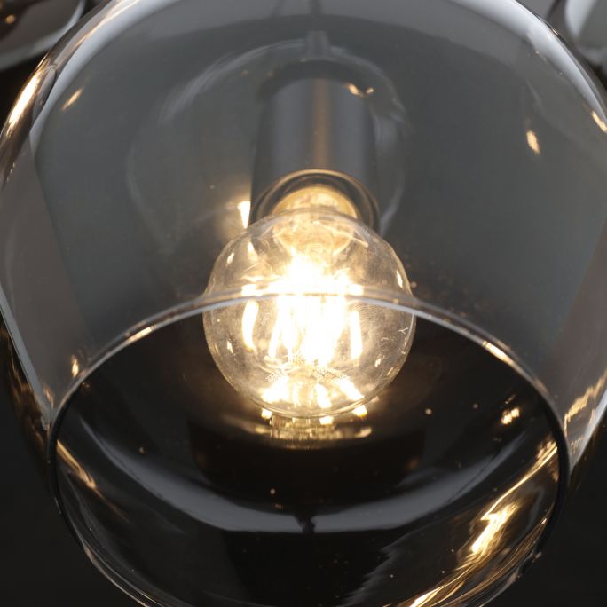 Hanglamp Rolf 5-lichts rond smoke