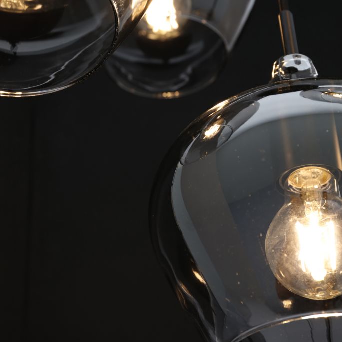 Hanglamp Rolf 5-lichts rond smoke