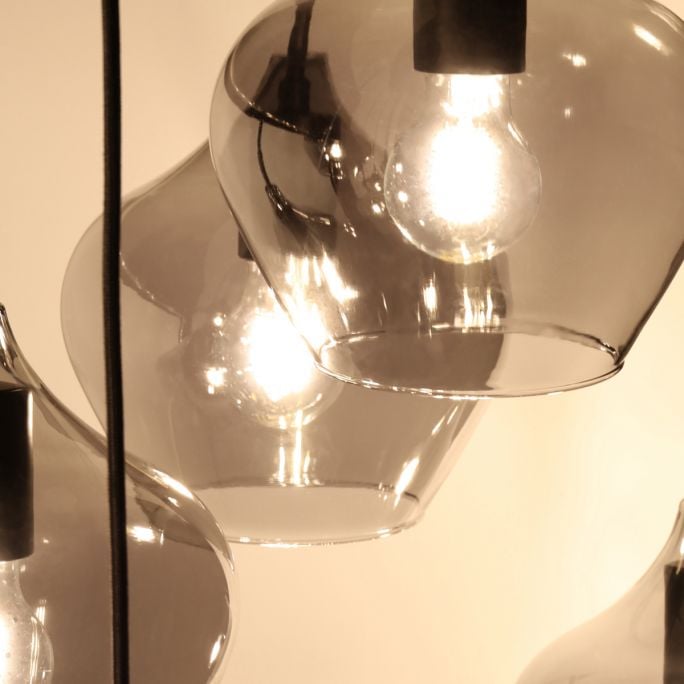 Hanglamp Rolf 10-lichts smoke