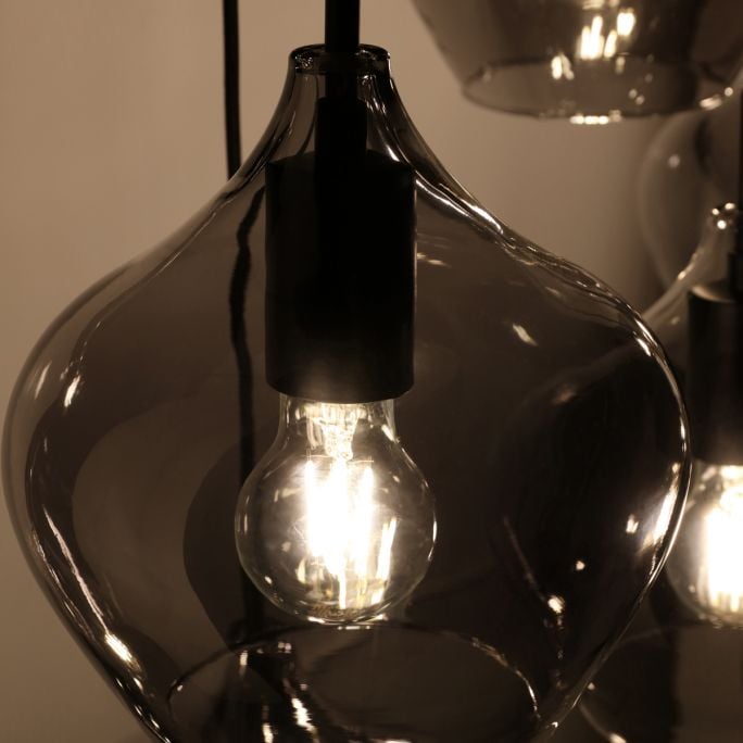 Hanglamp Rolf 10-lichts smoke