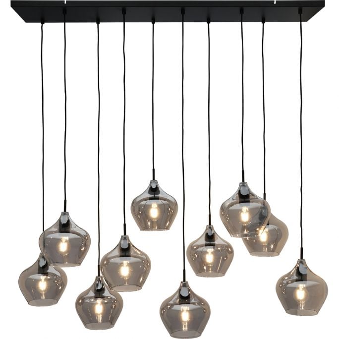 Hanglamp Rolf 10-lichts smoke