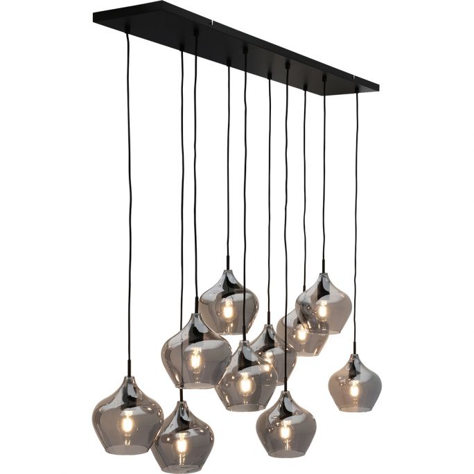 Hanglamp Rolf 10-lichts smoke