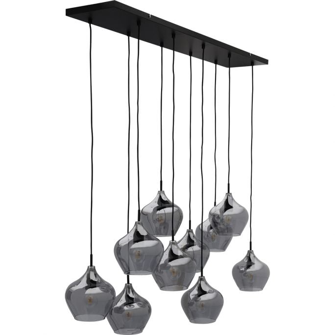 Hanglamp Rolf 10-lichts smoke