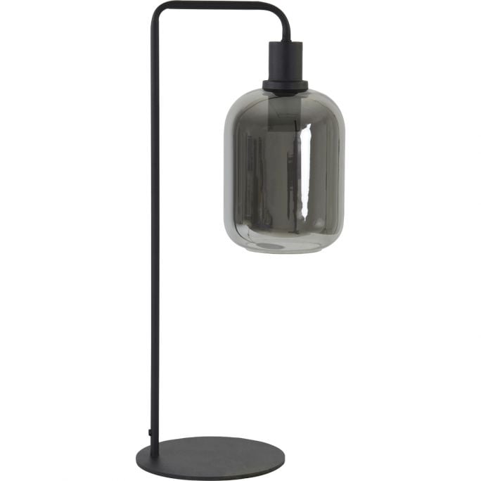 Tafellamp Lovie zwart+smoke glas hoog