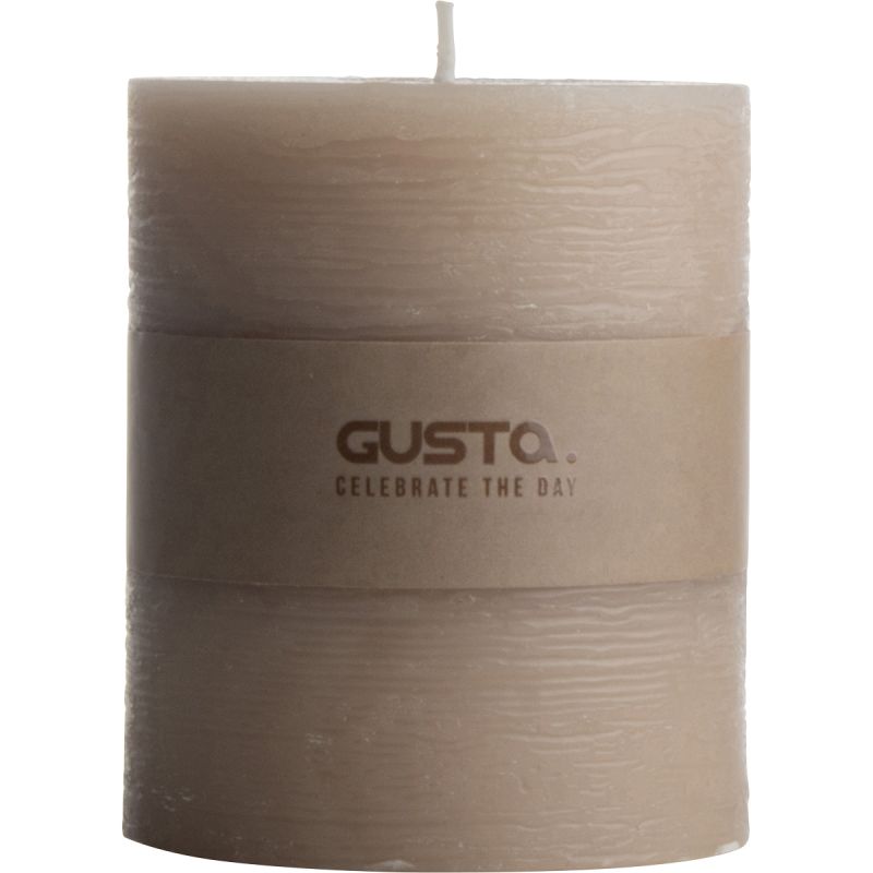 Kaars Rustiek 8x8 taupe