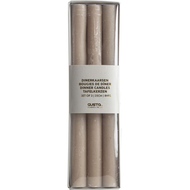 Dinerkaars Rustiek taupe set van 3