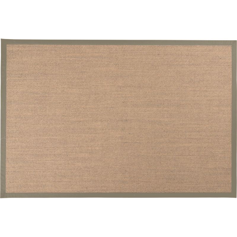 Vloerkleed Linna grijs 200x290 met taupe band