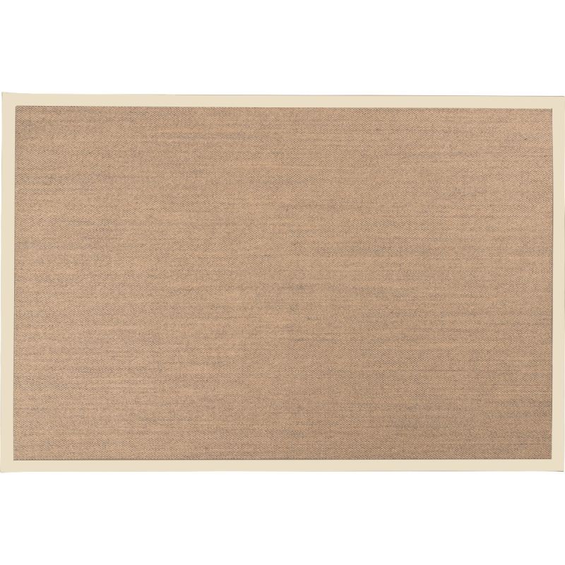 Vloerkleed Linna grijs 200x290 met roomwitte band