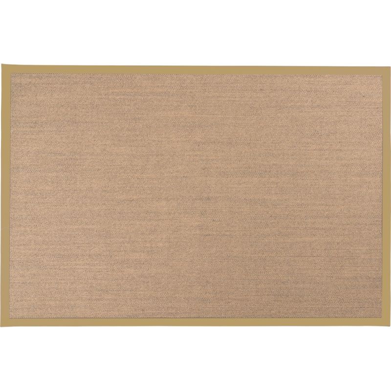Vloerkleed Linna grijs 200x290 met camel band