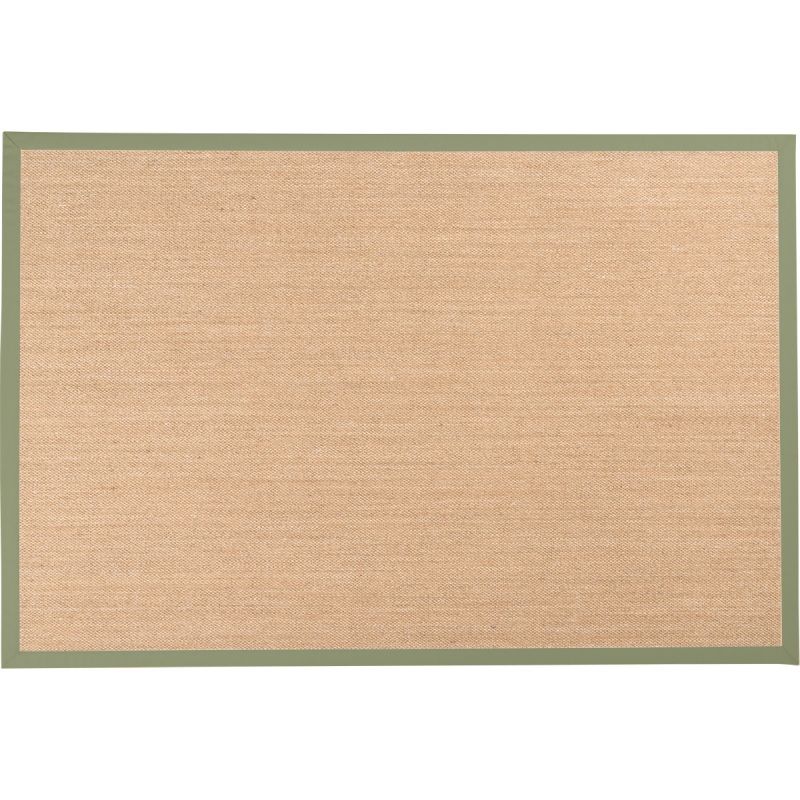 Vloerkleed Linna beige 200x290 met lichtgroene band