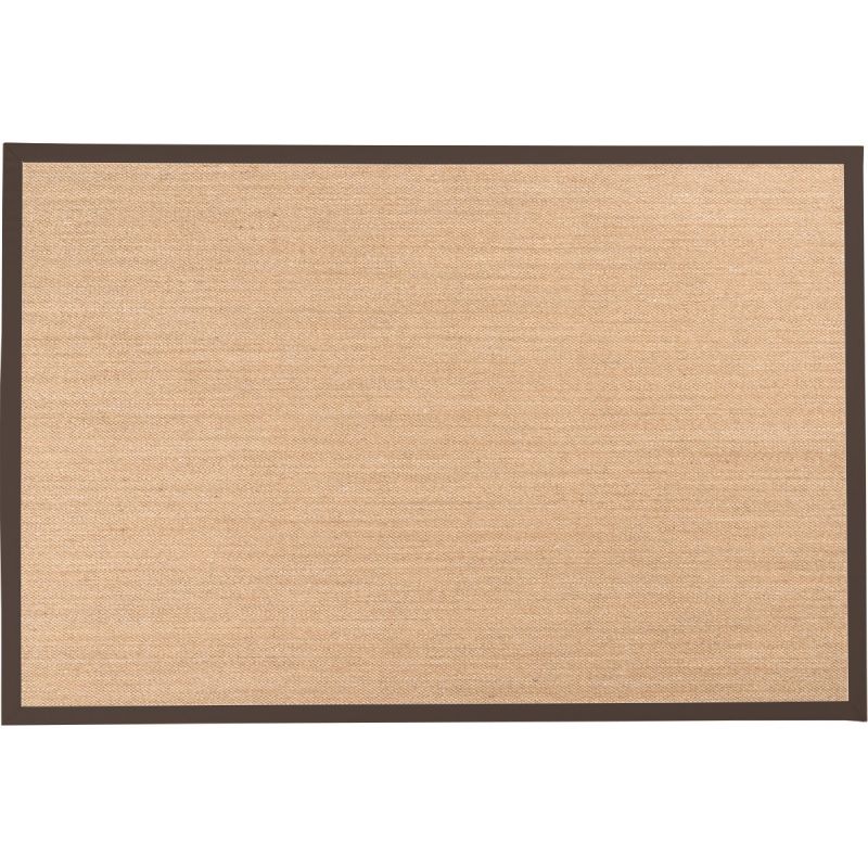 Vloerkleed Linna beige 200x290 met donkerbruine band