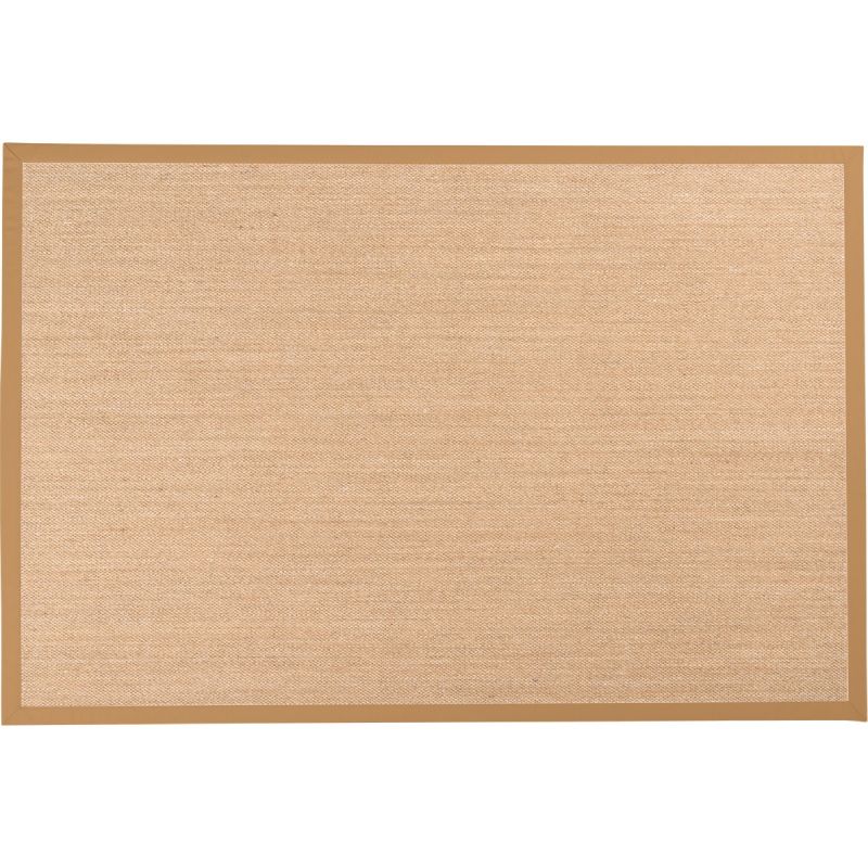 Vloerkleed Linna beige 160x240 met roestbruine band