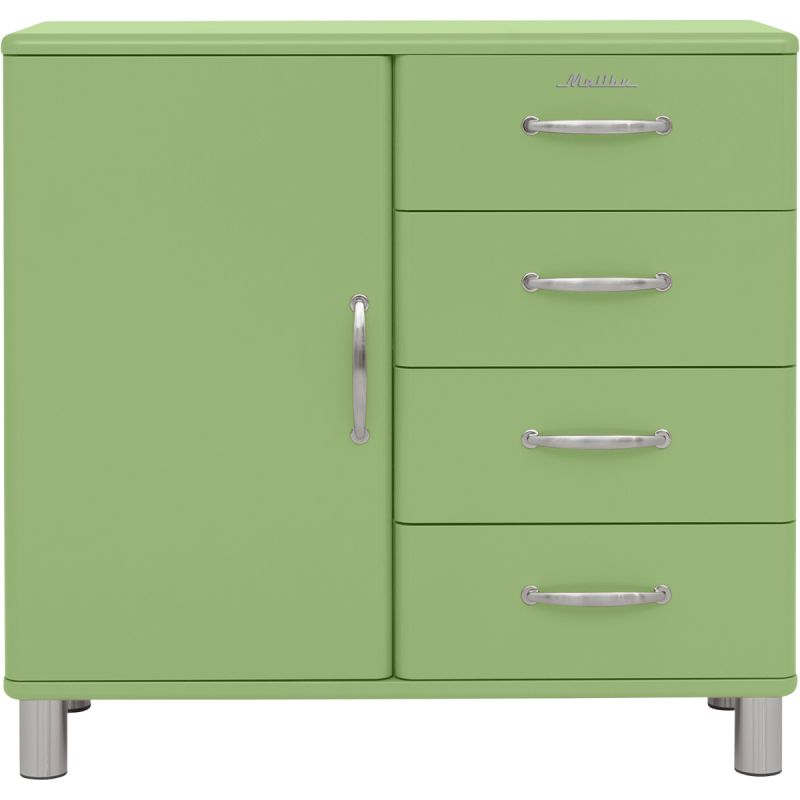 Kast Malibu 1 deur en 4 laden spring green