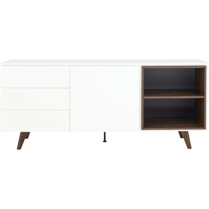 Dressoir Plain Wit/Walnoot
