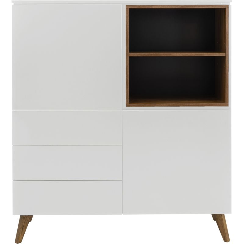 Kast Plain Wit/Walnoot