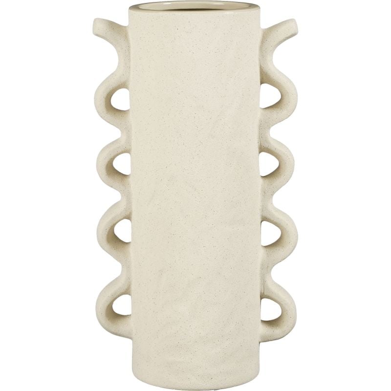 Mica Decorations Stelvio Vaas - L18,5 x B12,5 x H35,5 cm - Keramiek - Off White