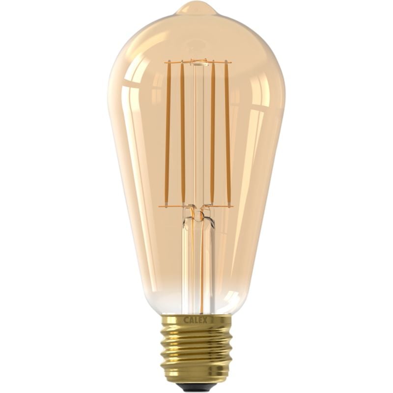Lichtbron Rustieklamp Recht Goud E27 afbeelding