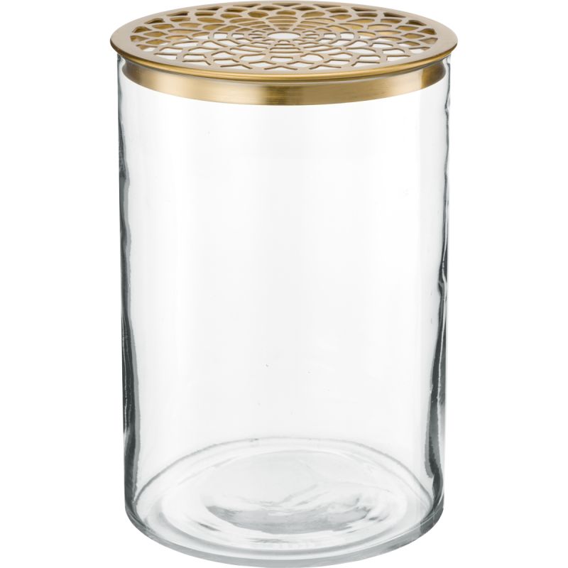 Vaas vtwonen met gouden deksel 19cm hoog