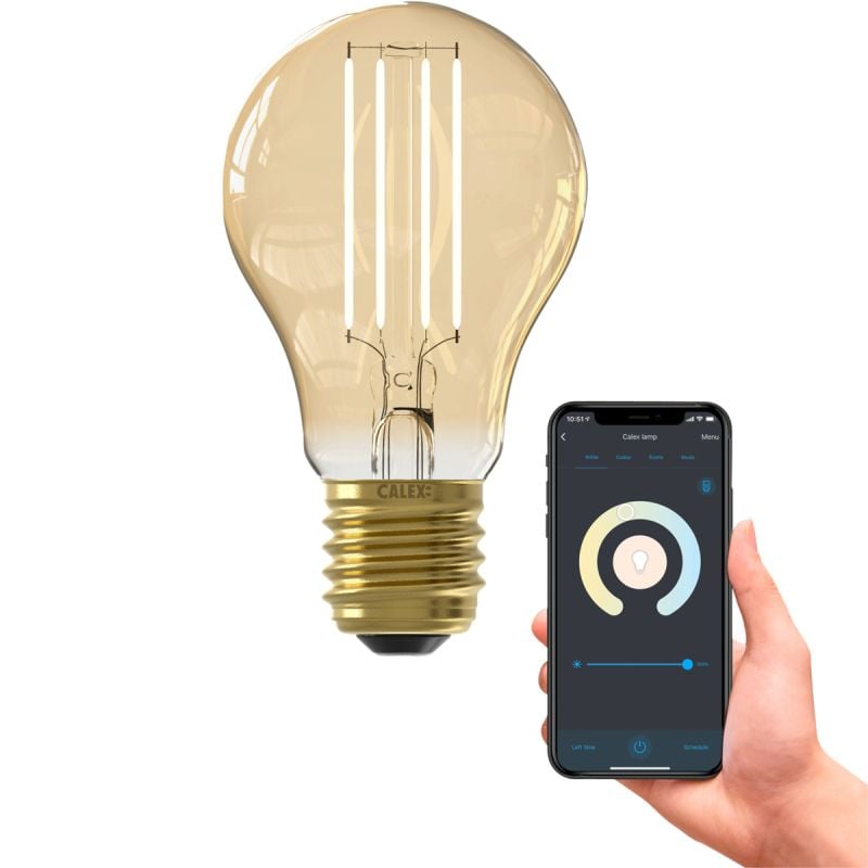 Calex wifi Smart A60 Standaard Goud Filament E27