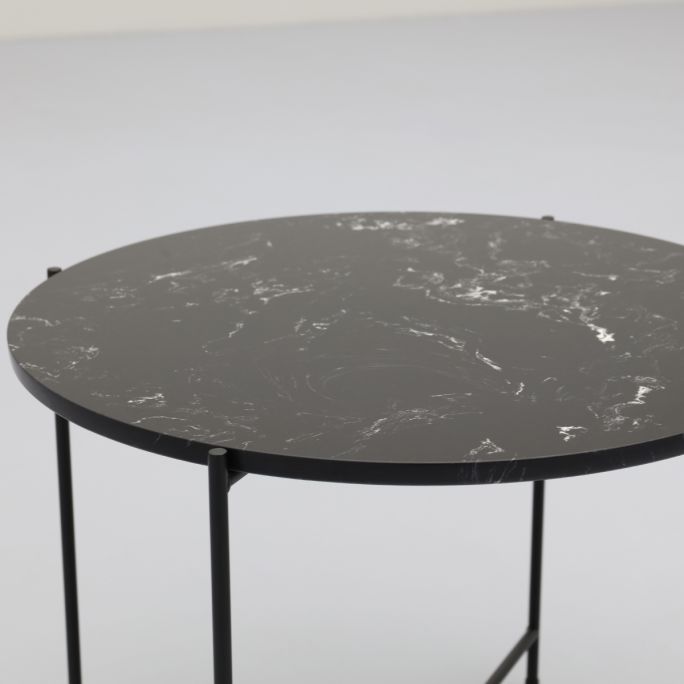 Bijzettafel Alinda zwart marmer 40 cm hoog