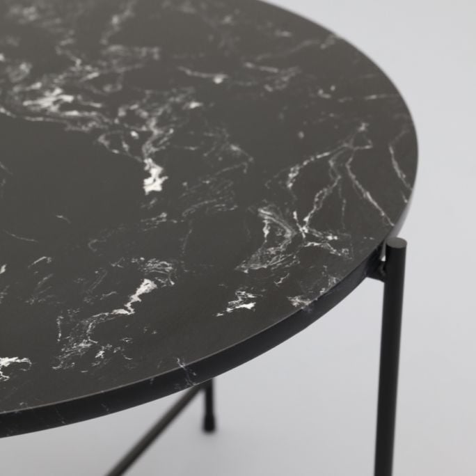 Bijzettafel Alinda zwart marmer 40 cm hoog
