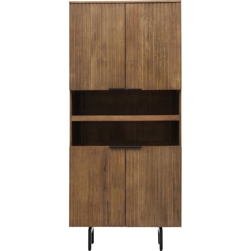 Piano 4-deurs kast van mangohout 200x40x90 cm -PCAM001NAT