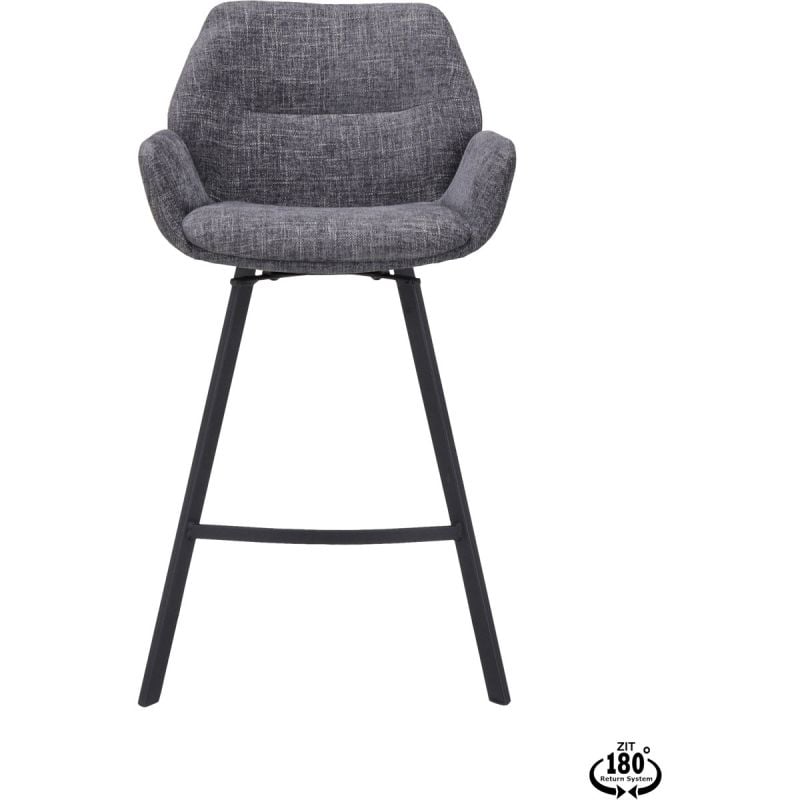 Barstoel Lizz 65cm stof Darkgrey afbeelding