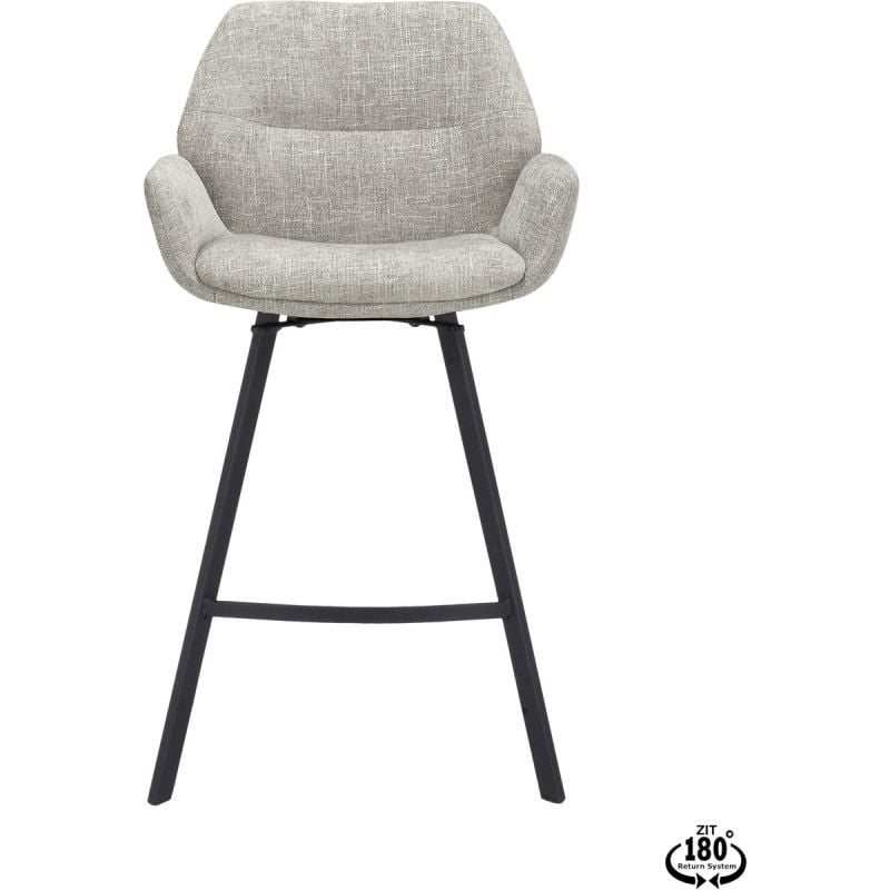 Barstoel Lizz 65cm stof Taupe afbeelding