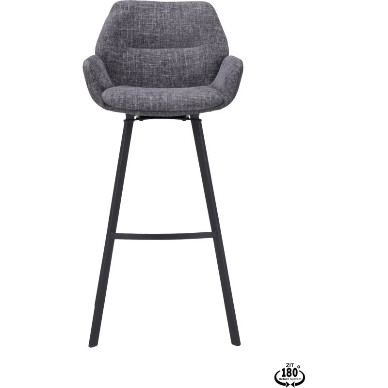 Barstoel Lizz 80cm stof Darkgrey afbeelding