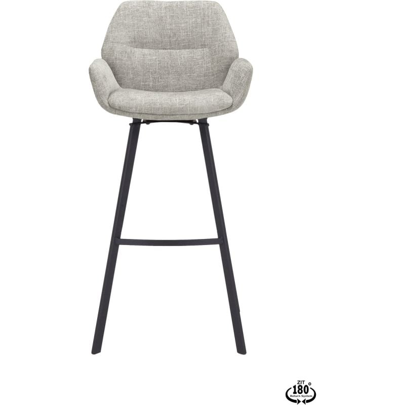 Barstoel Lizz 80cm stof Taupe afbeelding