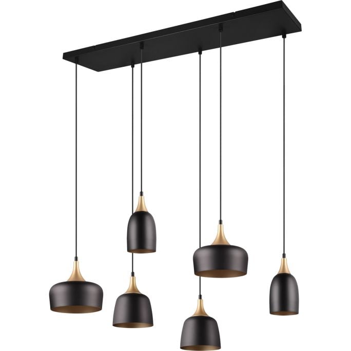 Hanglamp Chiraz mat zwart Excl. 6x E27 4,9W