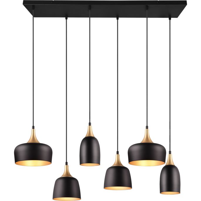 Hanglamp Chiraz mat zwart Excl. 6x E27 4,9W
