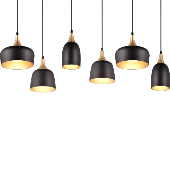 Hanglamp Chiraz mat zwart Excl. 6x E27 4,9W