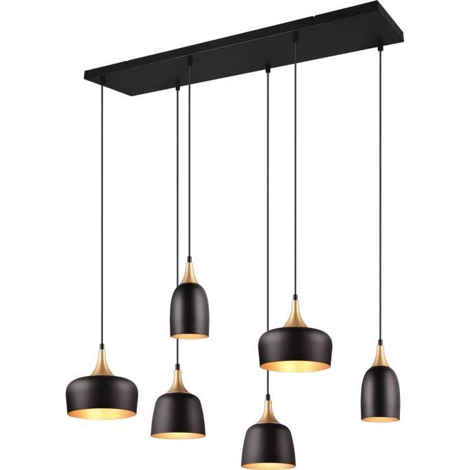 Hanglamp Chiraz mat zwart Excl. 6x E27 4,9W