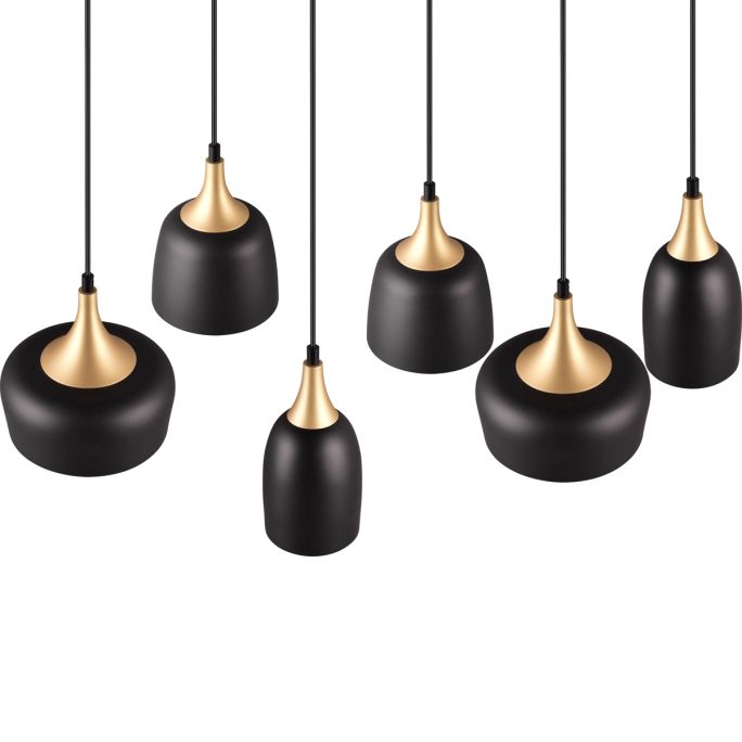 Hanglamp Chiraz mat zwart Excl. 6x E27 4,9W