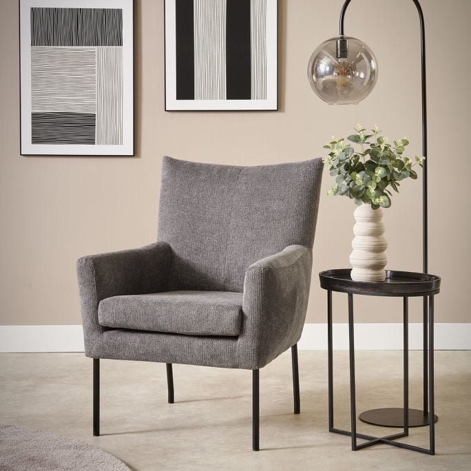 Fauteuil Robin met gladde rug