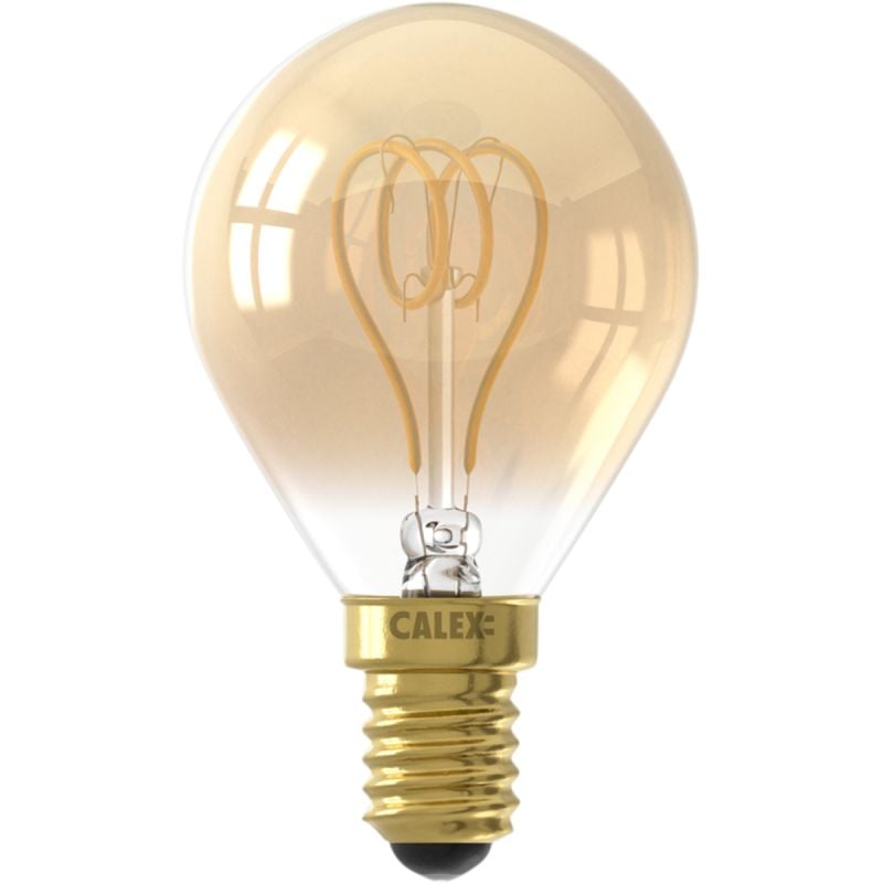 Calex Spiraal Filament LED Lamp - E14 - P45 Lichtbron Goud - 2.5W - Dimbaar