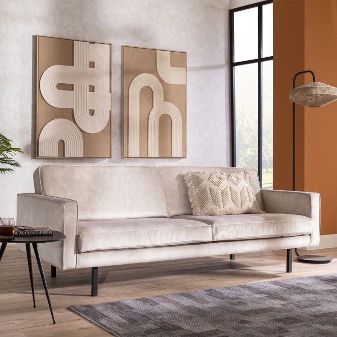 Vloerlamp D43x164 cm Lyra naturel+mat zwart