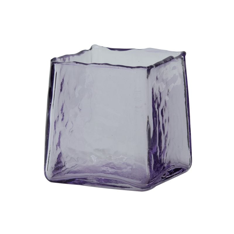 Theelicht 10x10x10,5 cm IDUNA glas lila